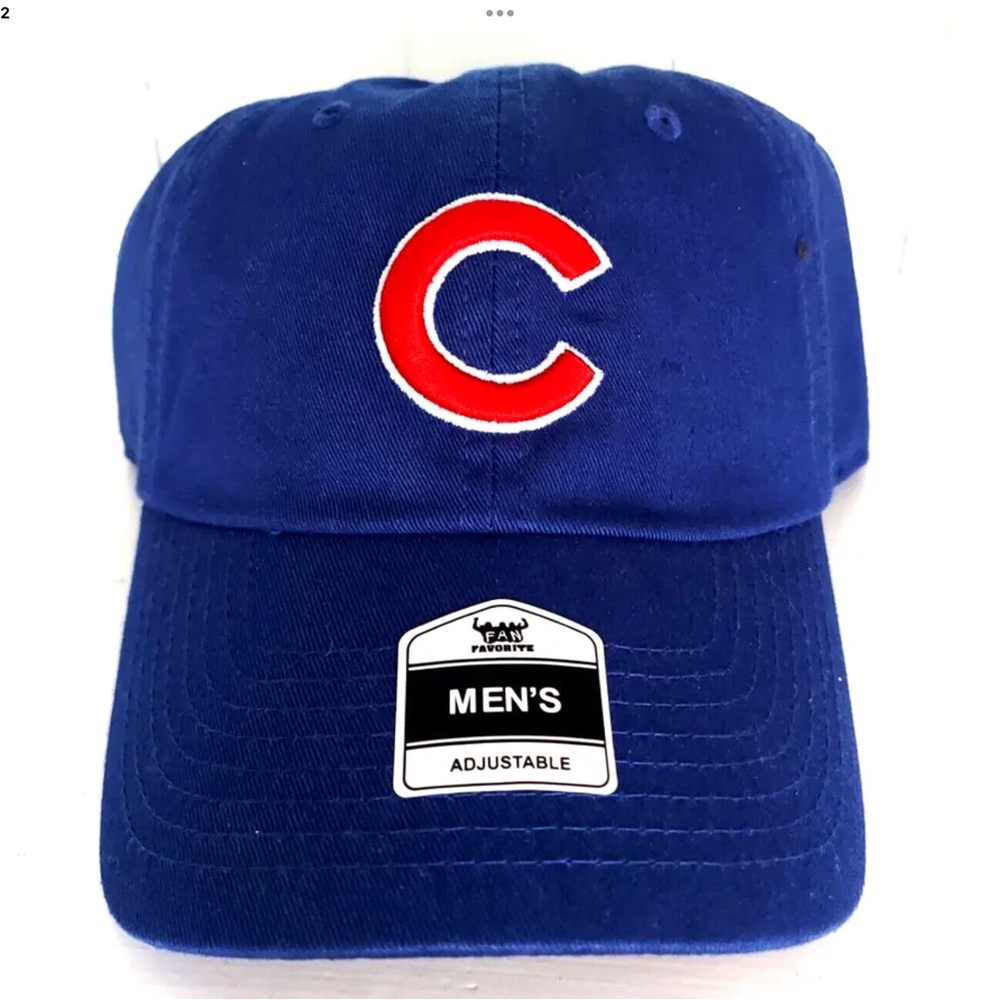 Chicago Cubs Hat Fan Favorites Classic C Logo Strapback Adjustable Blue Cap MLB